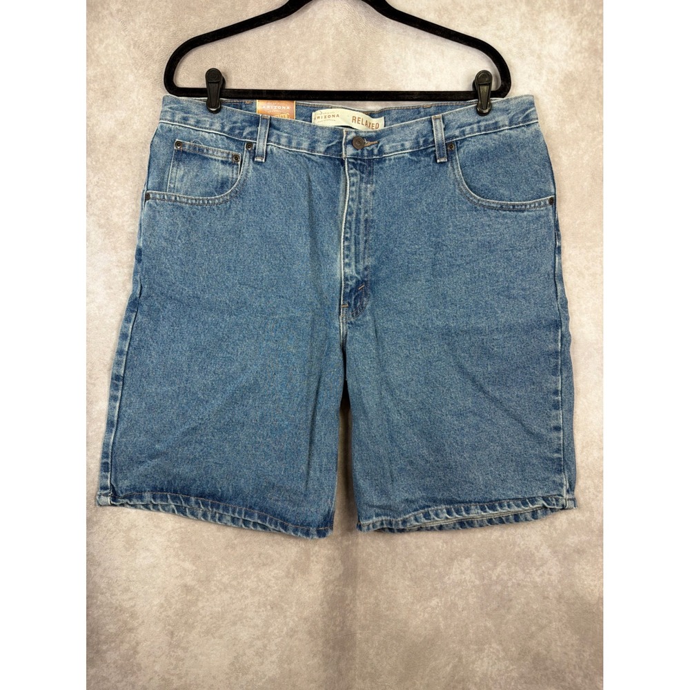 NWT Y2K Arizona Jean Company Mens Relaxed Fit Denim Shorts W40 Medium Stone Wash
